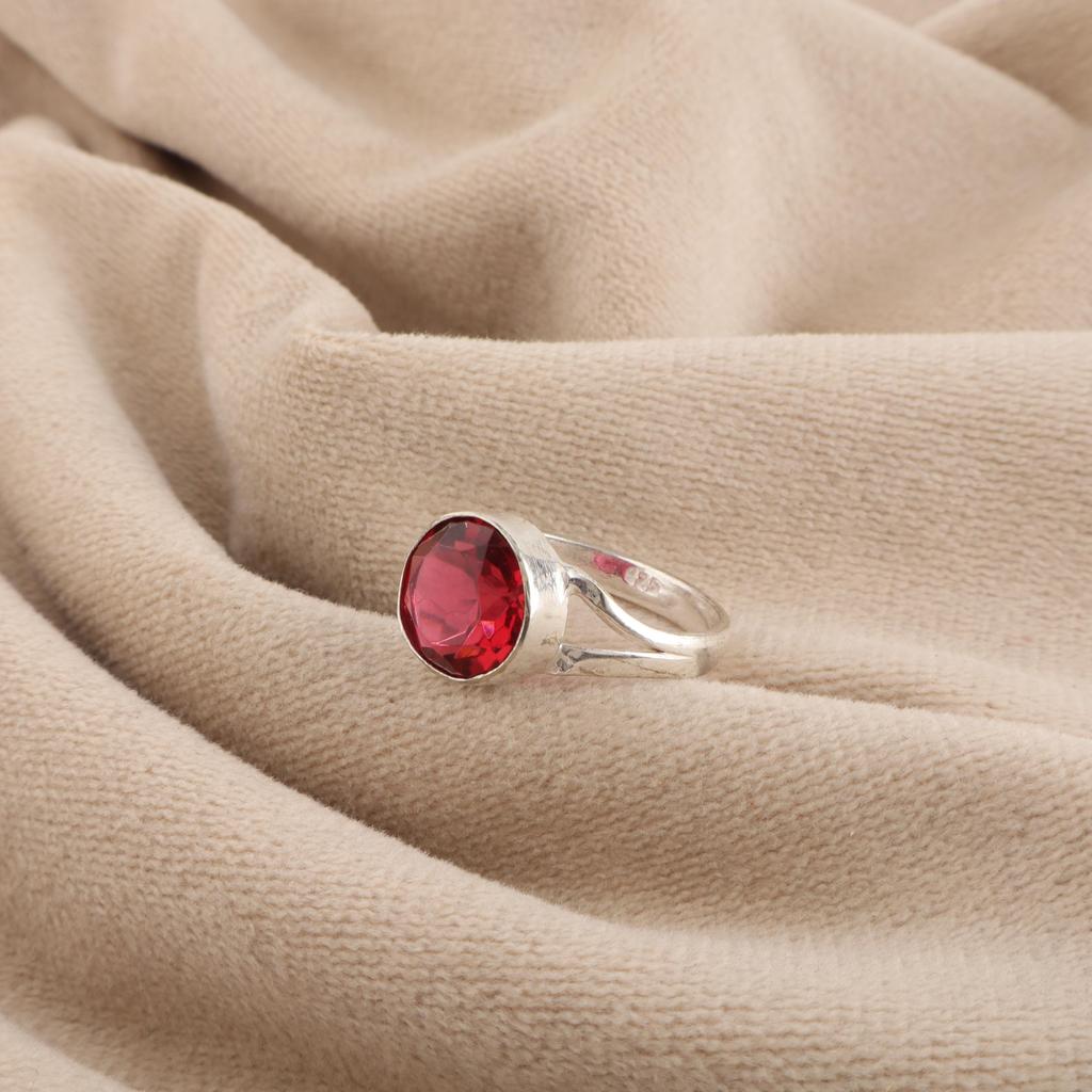 Natürlicher Rosa Rubellit Edelstein Silberring, 925 Sterlingsilber Handgefertigter Ring, Statement Rubellit Ring, Damenschmuck, Schmuckgeschenk RR-83-15
