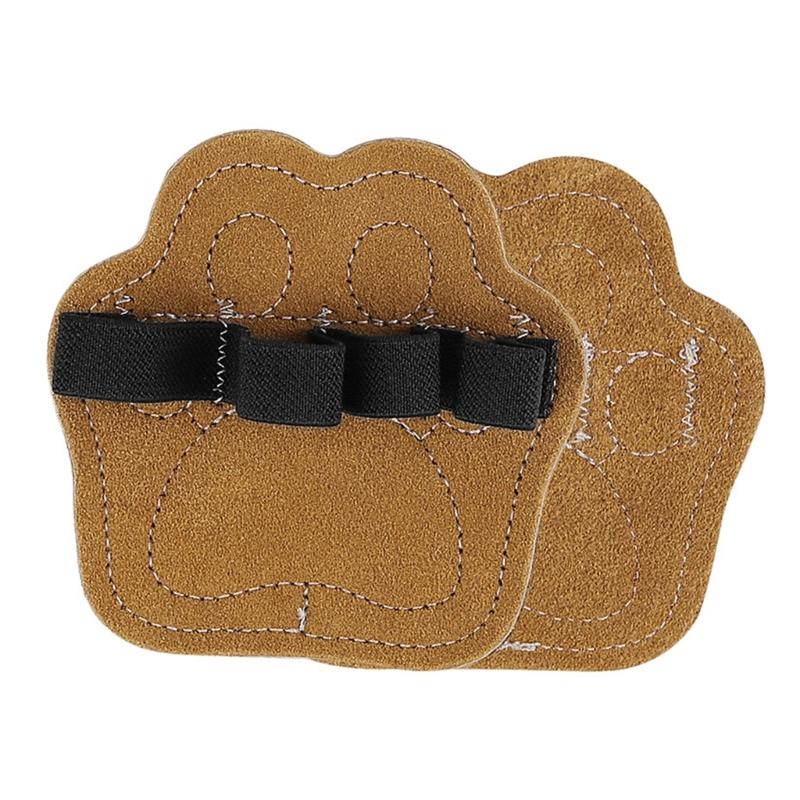 Breathable Finger Sports Palms Protectors Grip Pad For Fitness Training Cowhides Leather Construction Light Support