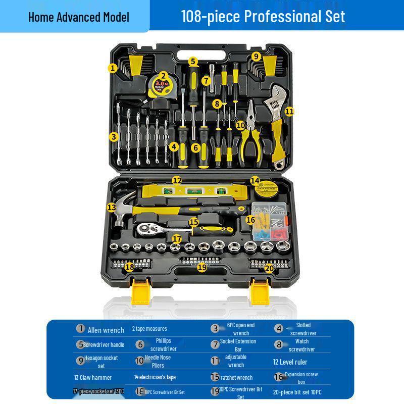 Multi-functional Household & Auto Repair Toolbox: Industrial-Grade Hardware & Electrician Storage Set