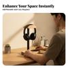 Desktop Headphone Stand Aluminum Alloy Wood Curved Top Headset Holder