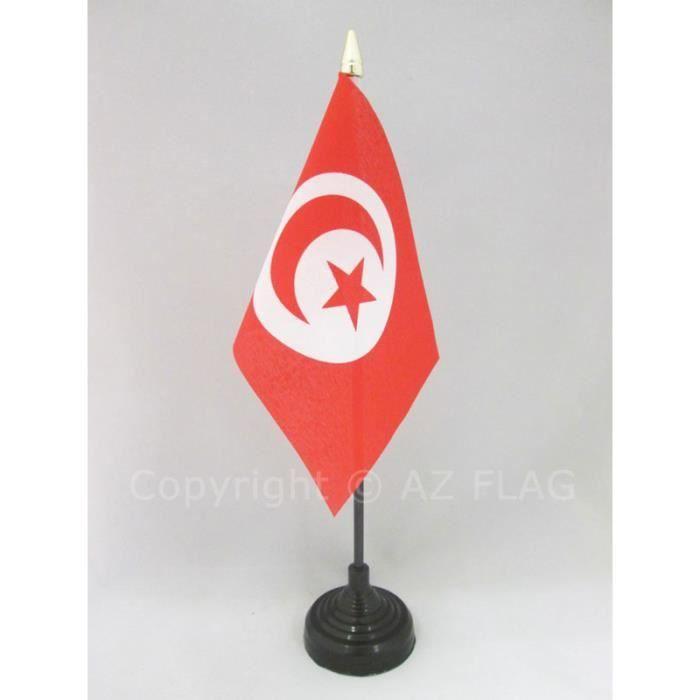 Drapeau de table tunisie 15x10cm - tunisien pointe or