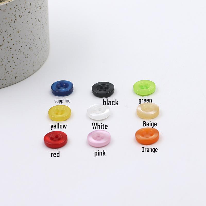 Pearlescent Solid Color Four-Hole Buttons for Shirt Cuffs and Collars