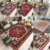 Premium Red Vintage Persian Style Rug Boho Chic Living Room Carpet Non Slip Sofa Mat European Inspired Bedside Floor Decor Gift