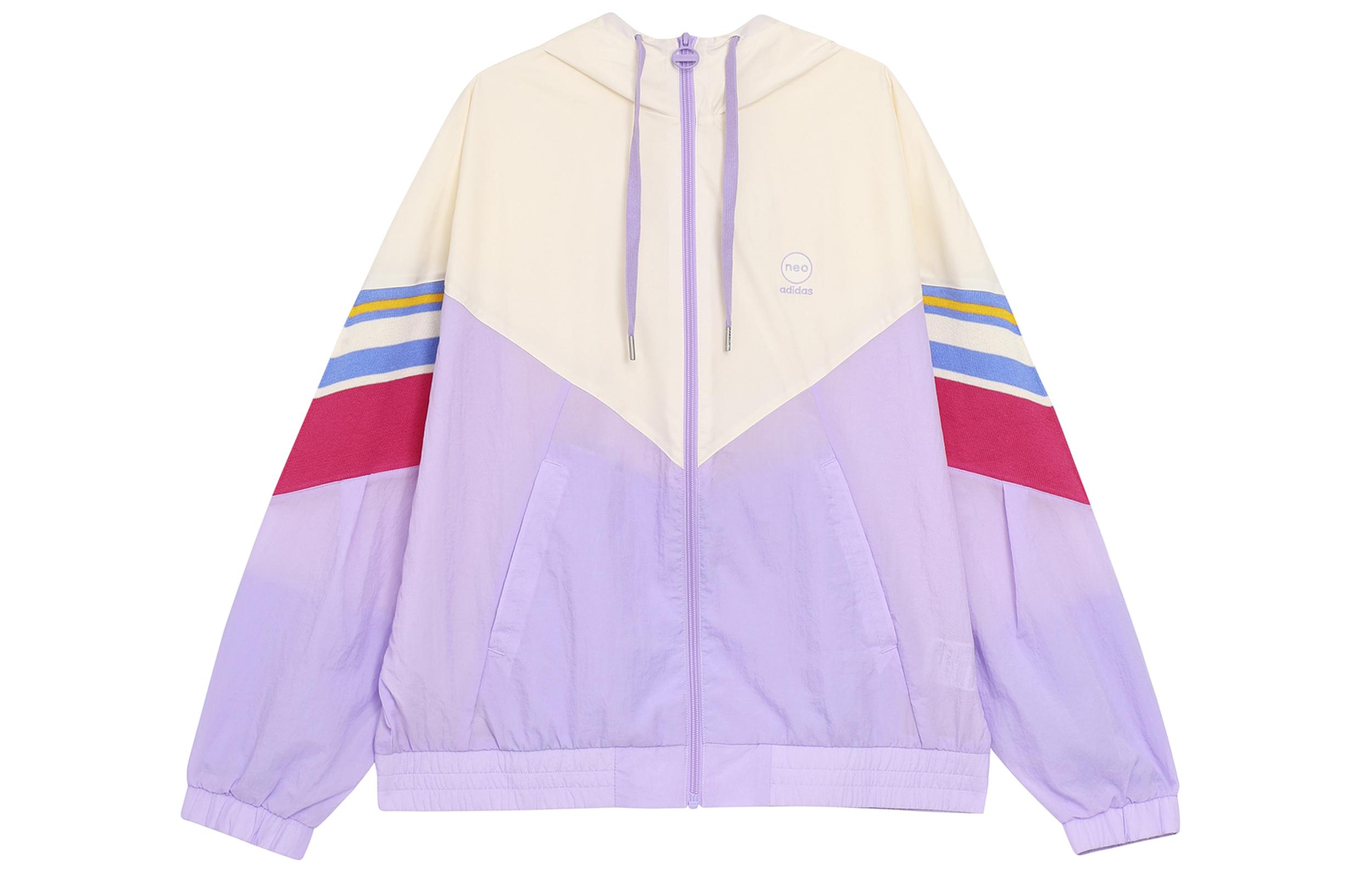 Adidas Neo Jackets Women s Pink White/Bright Light Purple Hooded Moderate Other IA6763 L