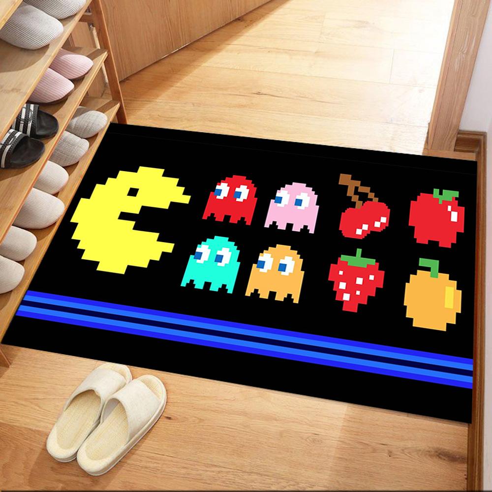 Pac-man Adventure Square rugs are a great choice for living rooms, bedrooms, home décor, and as gifts.