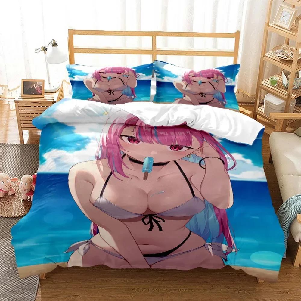 Sexy Anime Beauty Digital Print Comfortable Duvet Quilt Cover Pillowcase Bedding Set Children Bedroom Decoration Home Textile