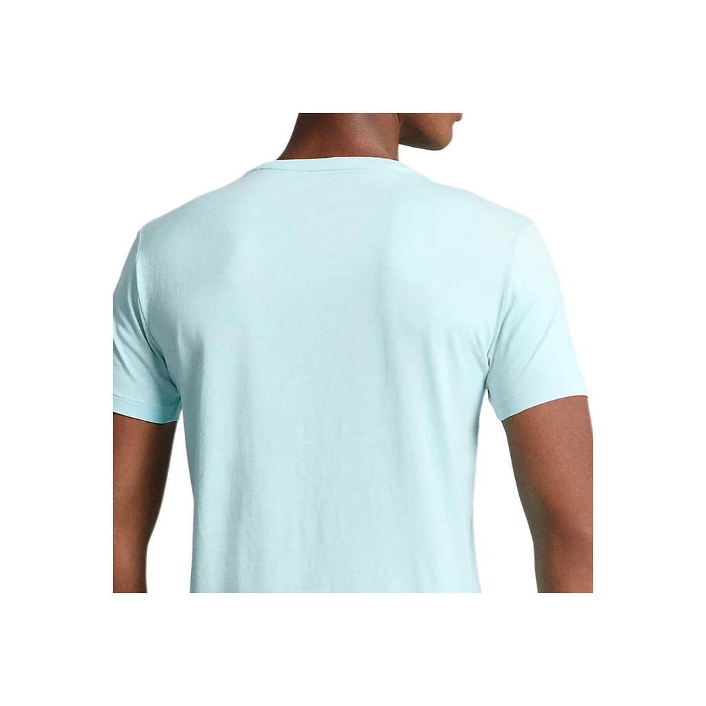 Polo Ralph Lauren SS23 Casual Logo Embroidered Crew Neck Short Sleeve T-Shirt Men Tops Mint-Blue 710671438-289