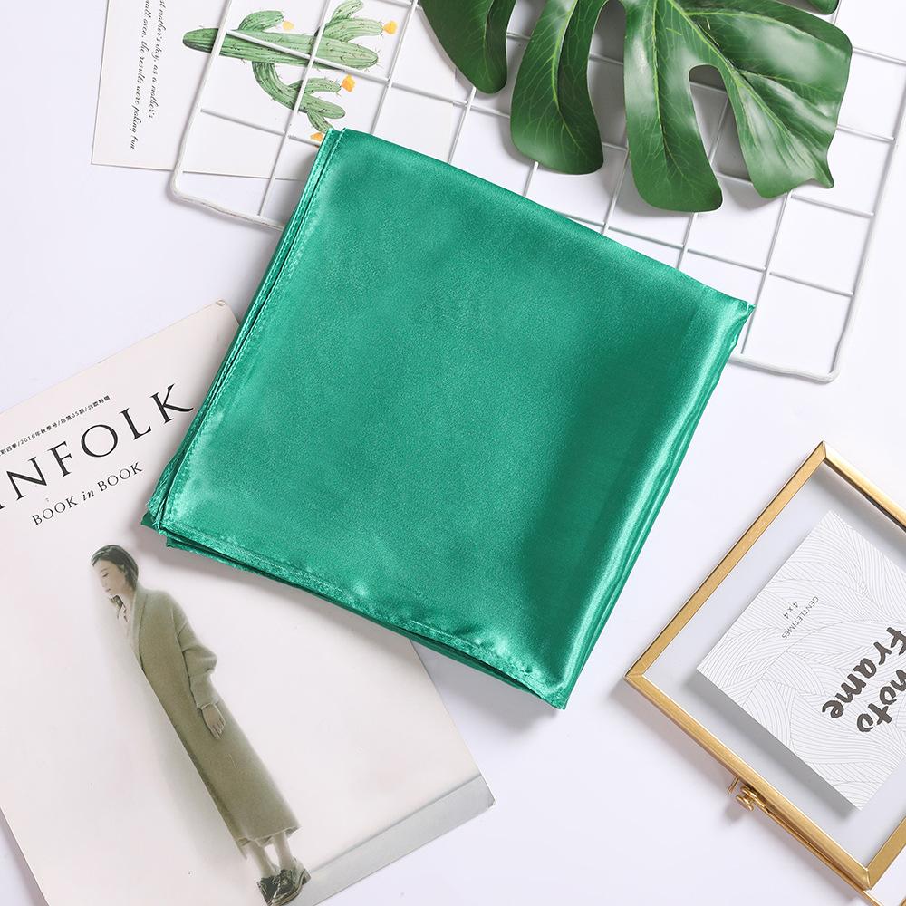 Solid Color Silk Scarf 90Cm Satin Satin Square Scarf Women'S Candy Color Printed Silk Scarf Wedding Gift