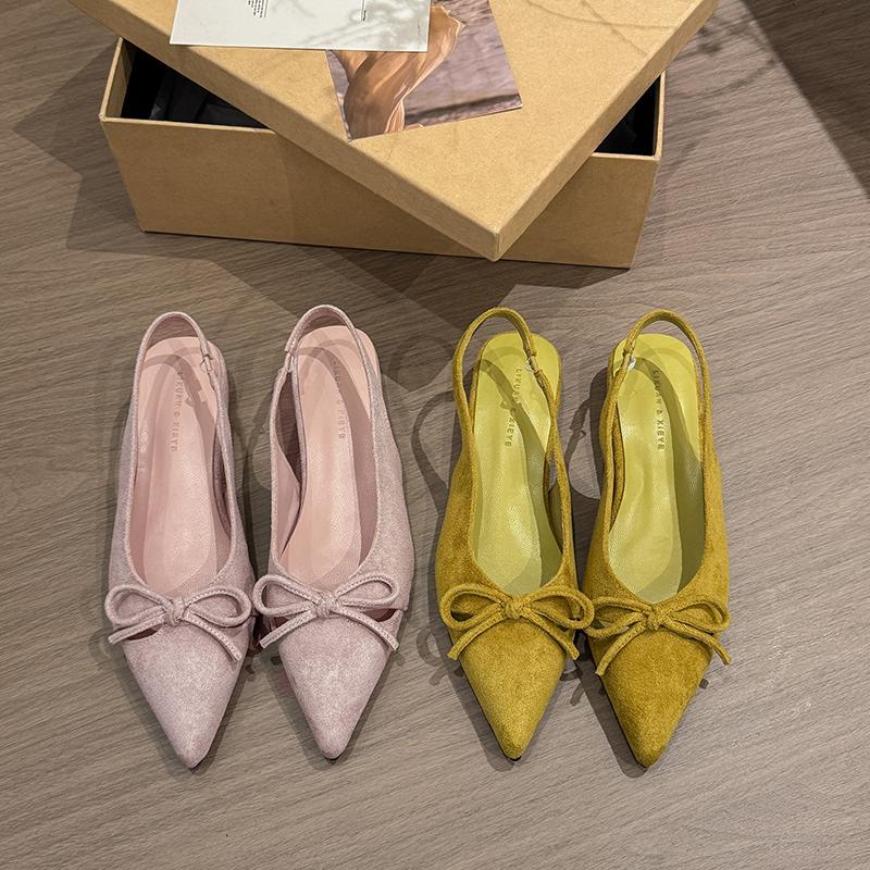 2025 Summer Women Sandals Pointed Toe Butterfly-knot Shoes Ladies Elegant High Heels Party Club Sandalias