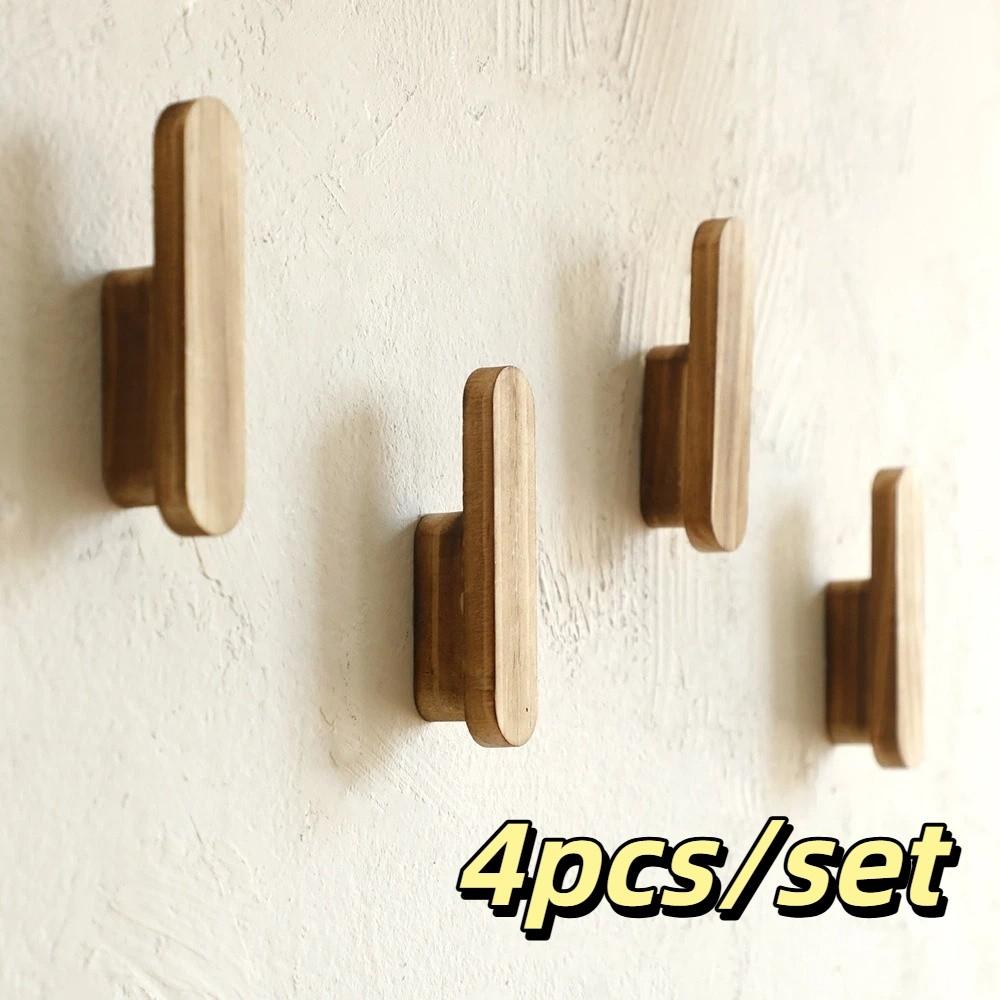 Rustic Wooden Wall Hook Bohemian Style Hanging Decorations Wall Door Back Shelf  Bathroom Organizer