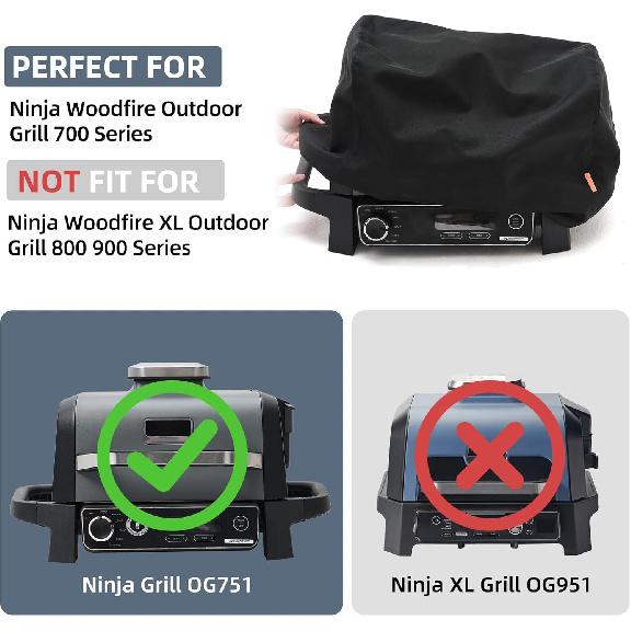 Waterproof Cover for Ninja Woodfire Outdoor Grill, Accessories for Ninja Wood Fire Smoker Grill OG700 Series, Windproof with Elastic Band Closure