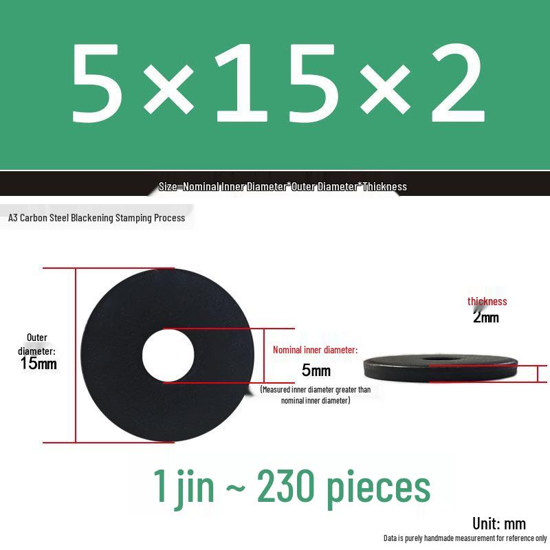 Thickened Black Flat Washer: Enhanced Round Metal Spacer for Home Use