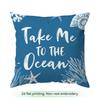 Pcs Deep Blue Ocean Turtle Seahorse Pattern Singlesided Printed Cushion Coversuitable For Living Roombedroomcar Decoration
