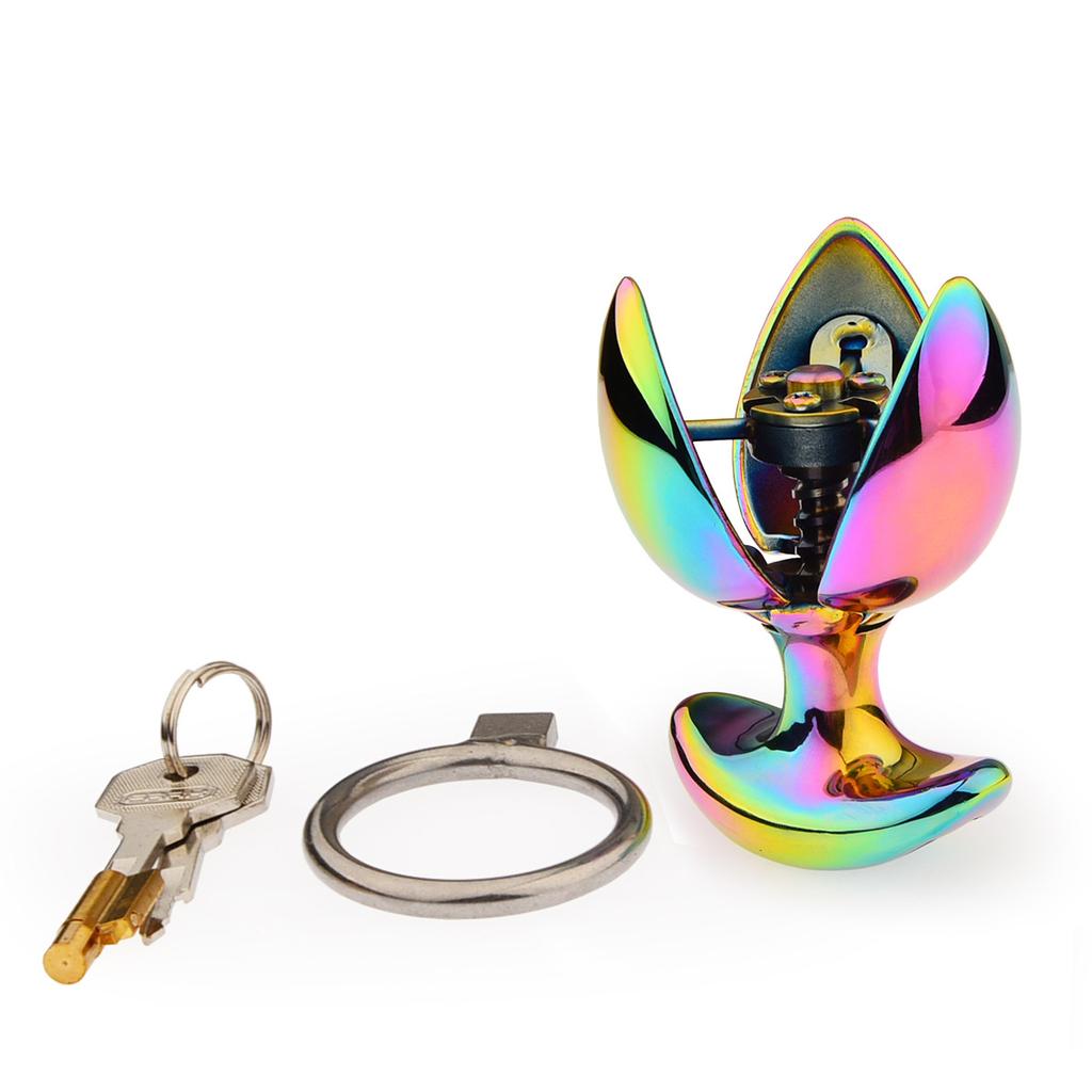 Adult Products Sex Fun Products Anal Lock Chastity Lock Opening and Closing Butt Plug Dilator a SM Metal Toy