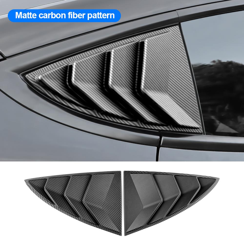ABS Rear Car Window Shutter Cover For Tesla Model 3 2017-2025 2025 Highland Louver Side Vent Trim Triangle Modified Accessories
