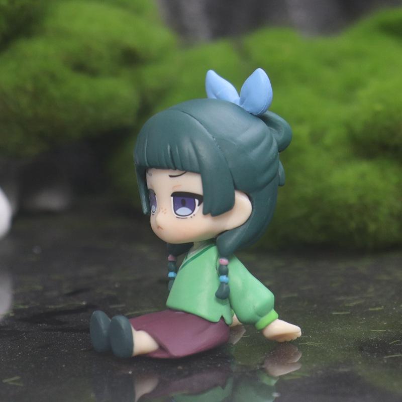 2pcs/Set Q Version Maomao Jinshi Mini Figure Anime Cute And Charming Sitting Playthings Desktop Car Ornaments Model Children Birth Date Gifts