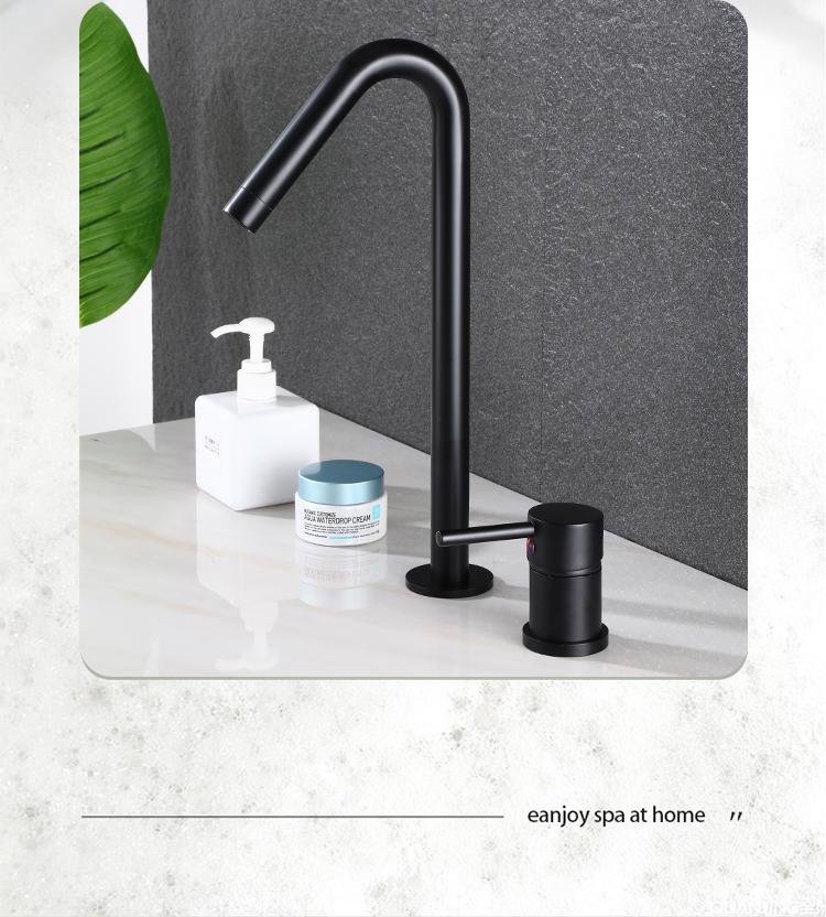 

Widespread Bathroom Sink Mixer Single Lever Hot and Cold Basin Faucet Brass Black chrome finished Lavatory Tasp Brush Gold чёрный