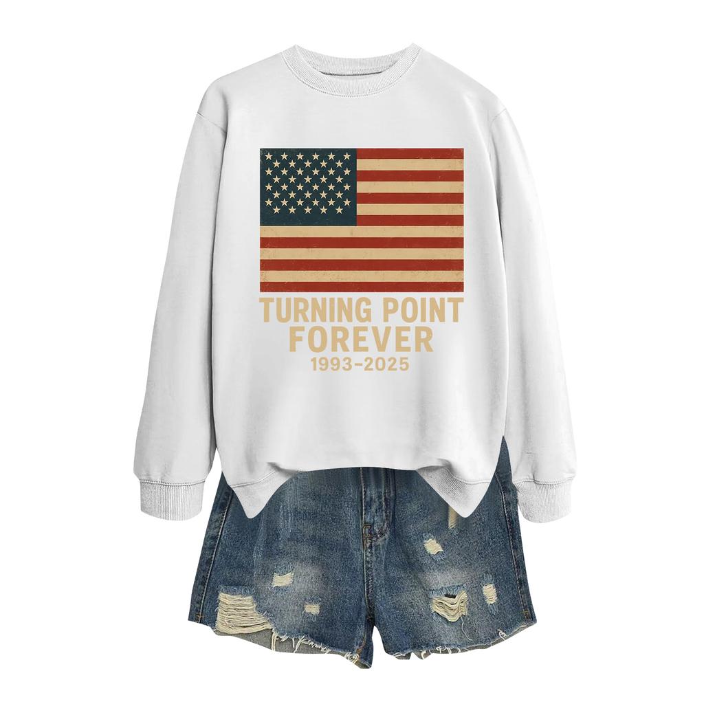 Damemote Casual Langermet trykt rundhals sweatshirt topp