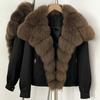 American retro casual thickened warm jacket for women's winter new natural real fox fur collar duck down jacket
