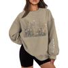 Halloween Skeleton Graveyard Print Sweatshirt Vintage Spooky Season Streetwear Fun Halloween Pullover For Men Women