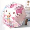 1 Stück Sanrio Hello Kitty & Blumenmuster Automatischer Regenschirm ist Modisch und Gut Aussehend, ein Tragbarer 3-Fach-Regenschirm, Geeignet für Reisen und den Alltag
