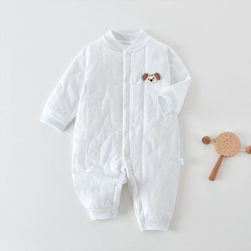 Thickened Quilted Baby Jumpsuit for Autumn/Winter – Newborn Crawling Suit
