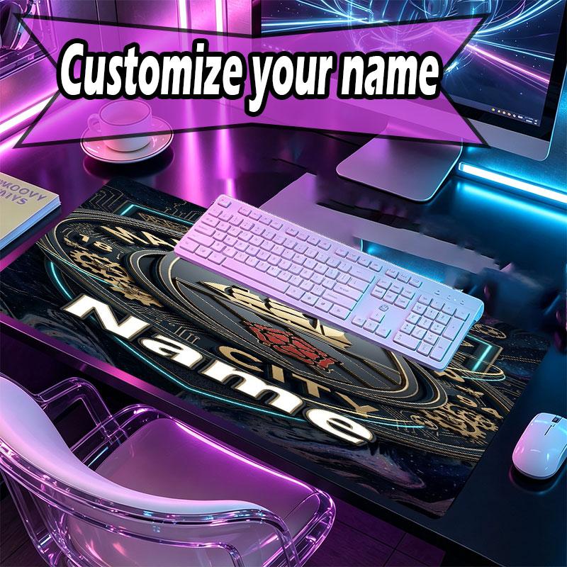 Custom Name Personalized Manchester City Pattern Mousepad, Laptop PC Desk Mat, Decorative Desk Mat for Home Keyboard Pad Gift