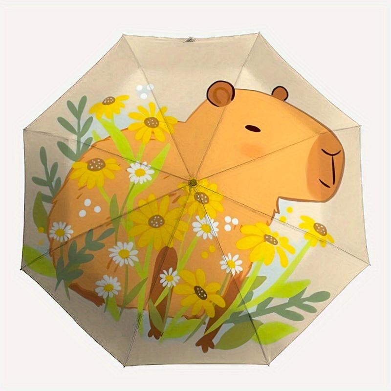 

1pc Capybara, Flowers Automatic Open/Close Umbrella, Ideal Fan Gift for Birthday, Christmas, Trendy Fashion yy250828066