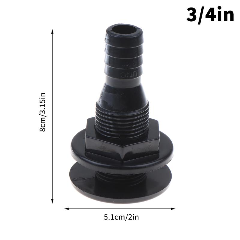 Marine Boat Abs Plastic Thru Hull Fitting Connector For 5/8, 3/4,1,1‑1/8 In Hose Boat Drain Outlet Bilge Pump Plumbing Fittings