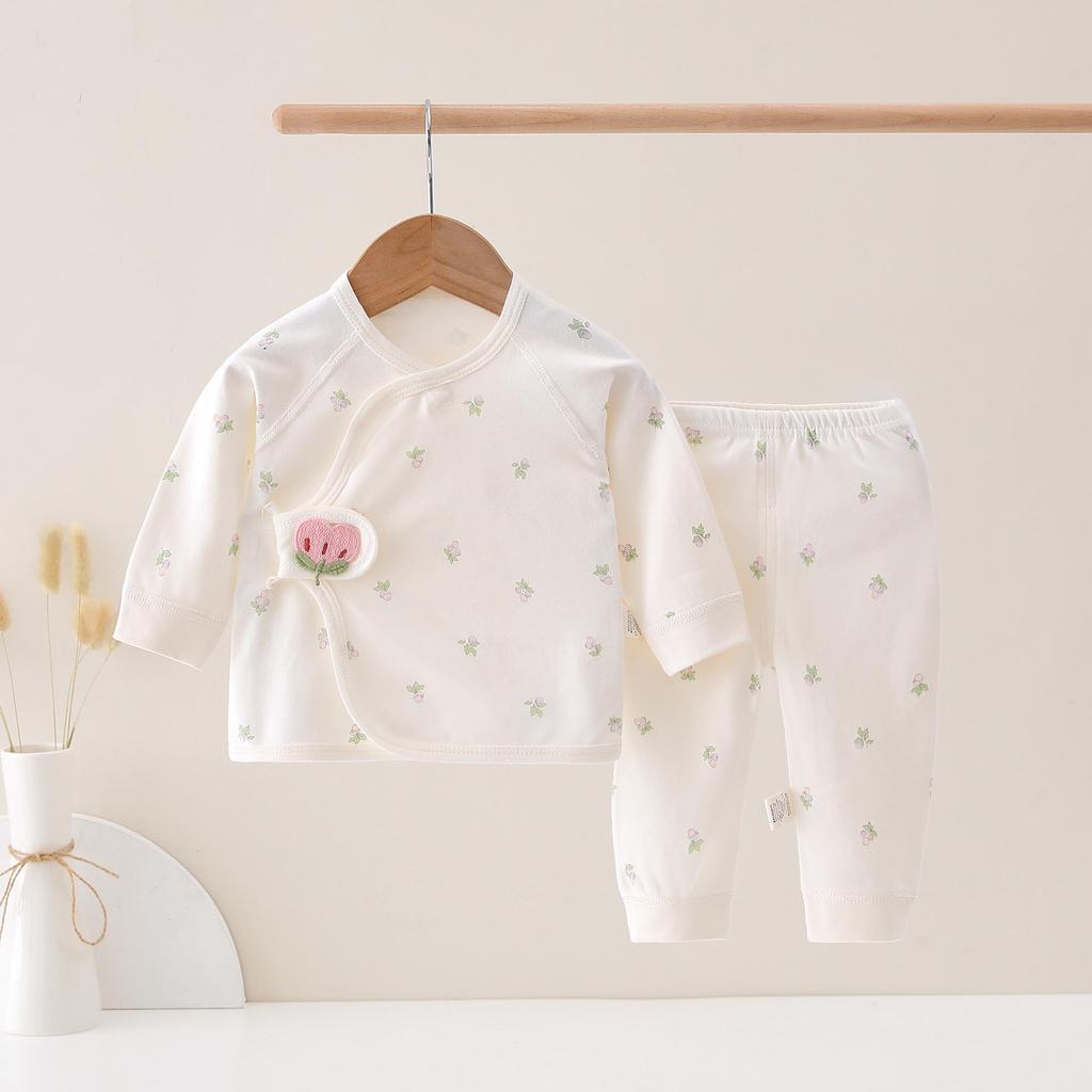 Set Kimono Top și Pantaloni Bumbac Pur Patru Anotimpuri pentru Nou-născuți