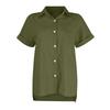 Casual Loose Women Shirt Short Sleeve Lapel Button Down Top With Pocket Tshirt Fashion Color