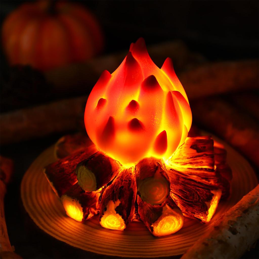 Resin Simulated Charcoal Fire Atmosphere Lamp Modern Battery Style Decoration Christmas Gift Scene Props