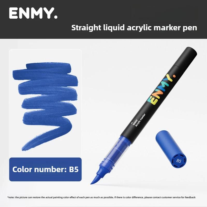 1 Pieza ENMY 60 Colores Marcadores Acrílicos Líquidos Directos Mezclables Punta Suave No Transparentes Marcadores de Arte Material Escolar Papelería