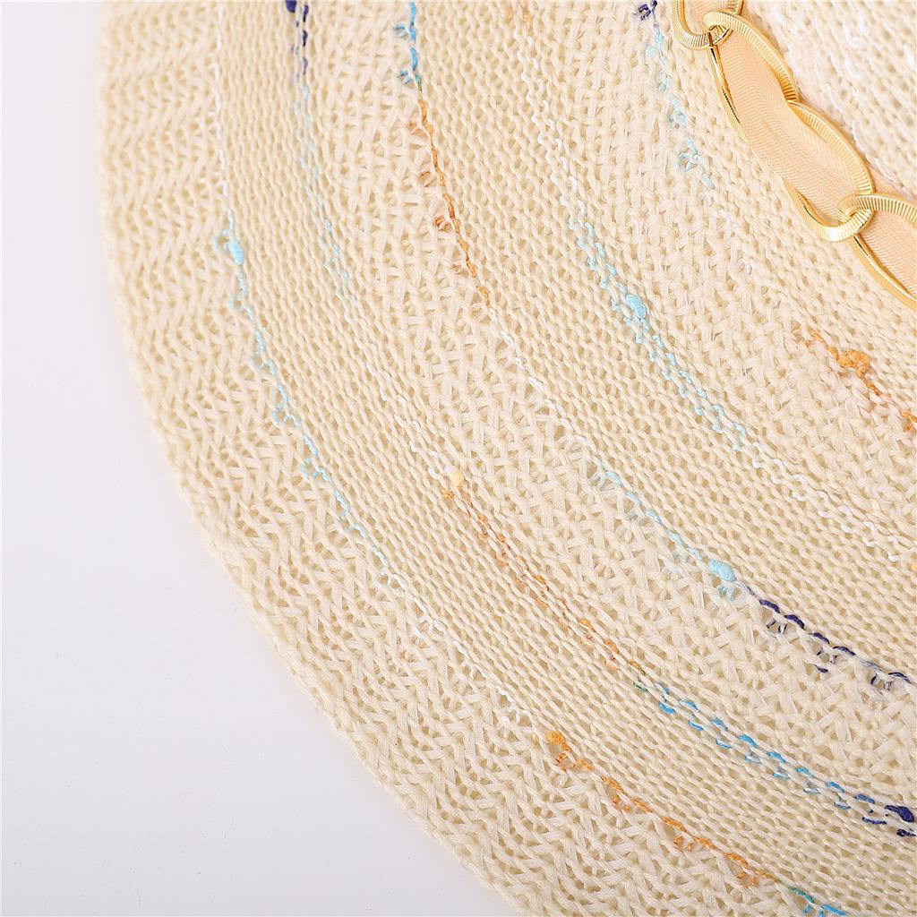Summer New Women's Versatile Sunshade Hat Sunscreen UV Foldable Large Brimmed Grass Hat Bow Sun Hat Beach