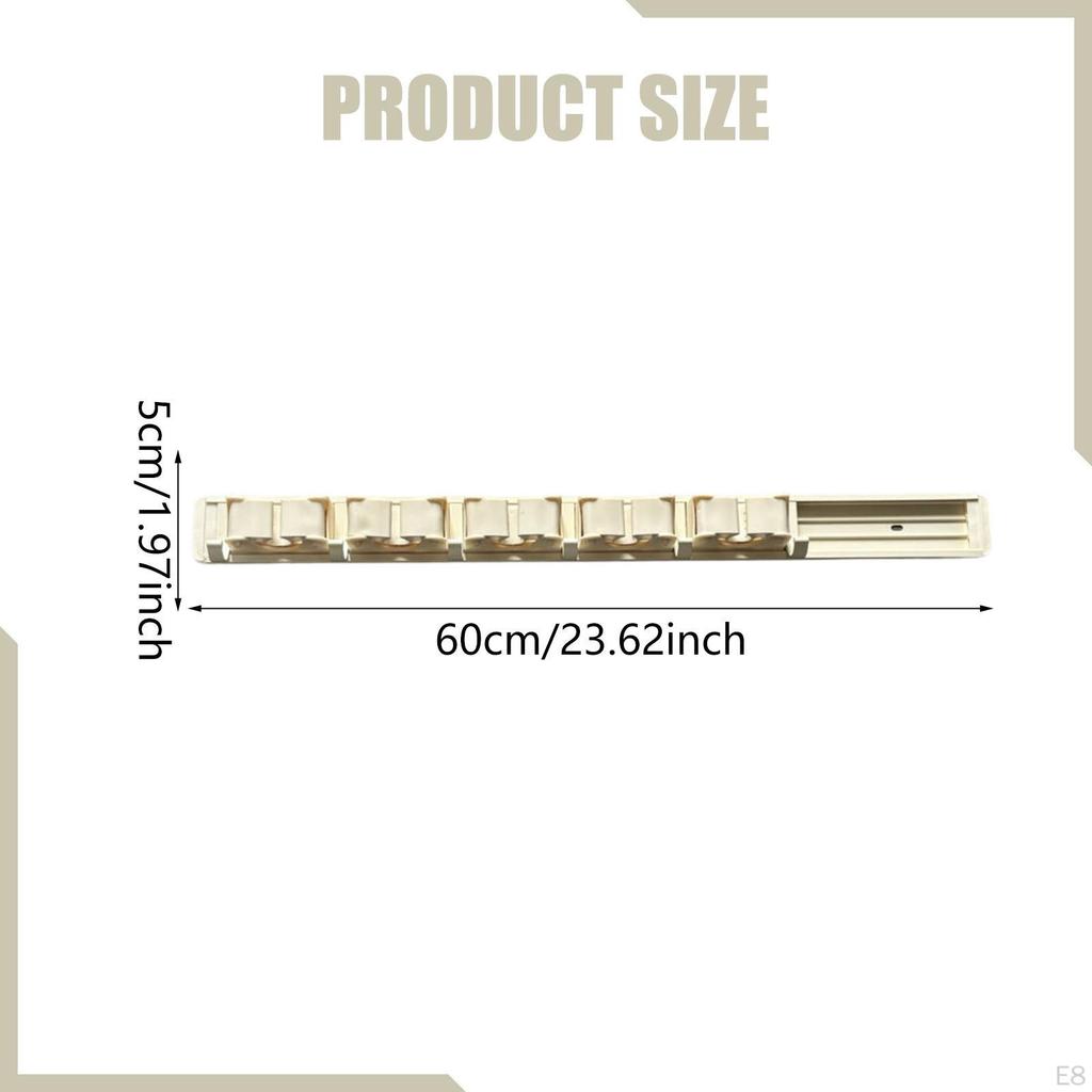 Broom Holder Mop Organizer Garage Storage Rack Space Saving Anti Slip Wall Mount, for Bathroom