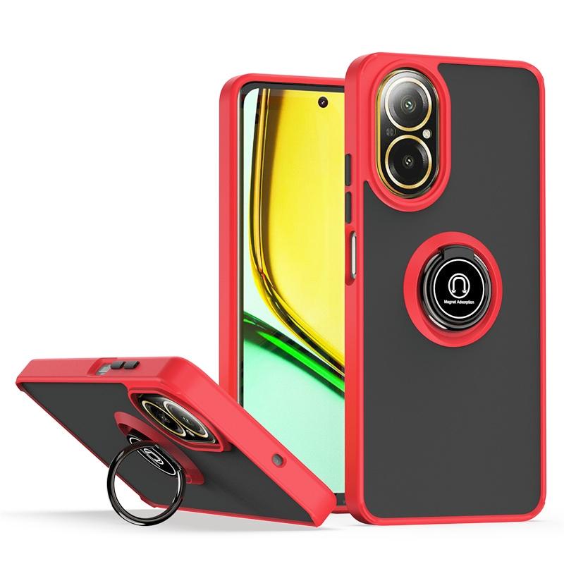 Armor Funda for Realme C67 4G Case Magnetic Metal Ring Stand Holder Cover for OPPO Realmi C67 C 67 RealmeC67 4G Matte Hard Coque