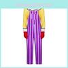 Sad Clown Cosplay Costume With Suspenders For Halloween And Stage Performances