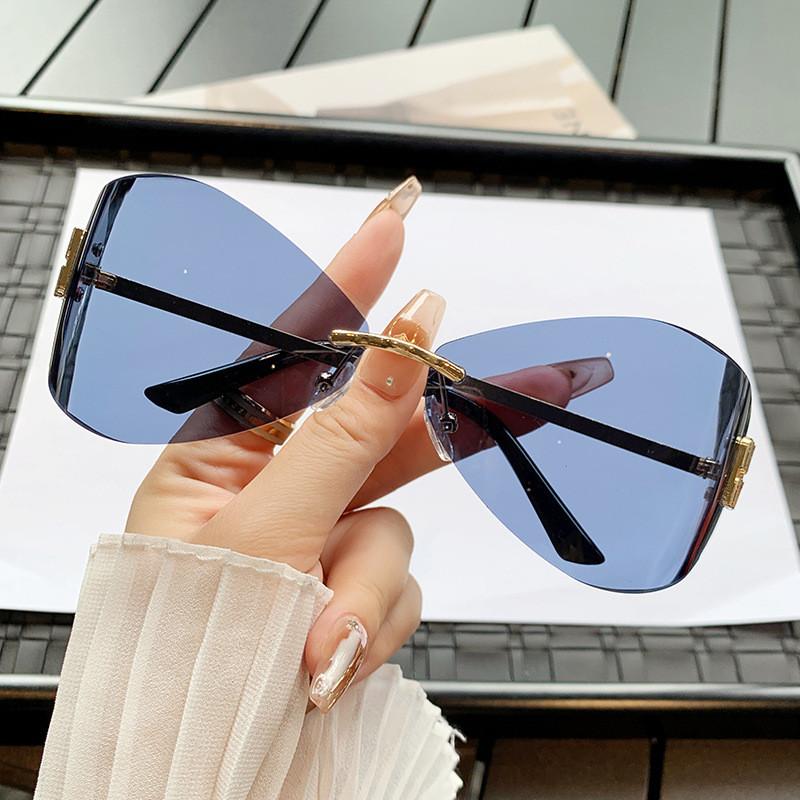 European Unisex Frameless Sliming Sunglasses Uv400 For Fashion Travel And Party