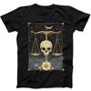 Tarot Style Libra Zodiac Sign Skull Funny Gift Black Tee T Shirt 352