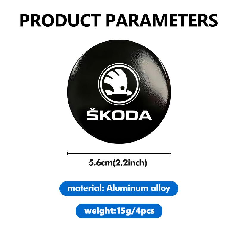 For Skoda FaCar Wheel Center Sticker Wheel Center Hub Cap Badge Decoration Decal For Skoda Octavia 2 3 Karoq Superb Rapid Kamiq Kodiaq