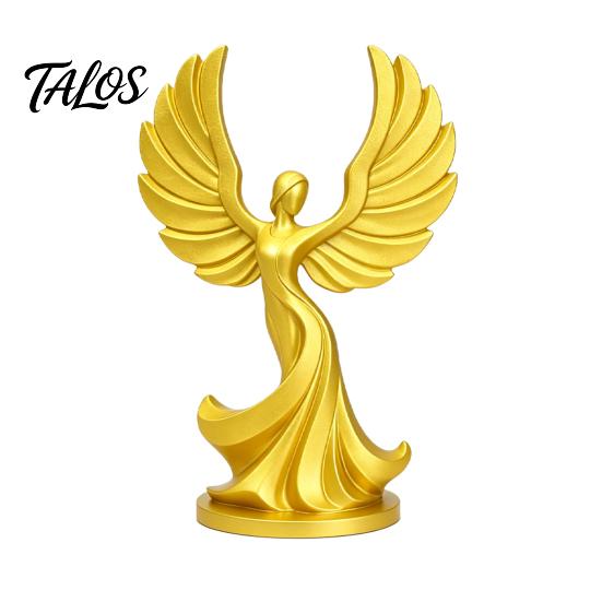 Small Angel Statue 3D Printed Dancing Figurine, Modern Winged Women Statue, Collectible Decorative Sculpture for Living Room, Bedroom, Bookshelf