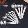 Stainless Steel Measuring Spoon Set with Scale 4/6/8Pcs Kitchen Baking Tools Egg Beater Measuring Cup Ruler