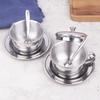 Stainless Steel Coffee Cup With Tray Spoon With/Without Lid Heat Resistant Mug Drink Tableware Kitchen Cafe Accessories