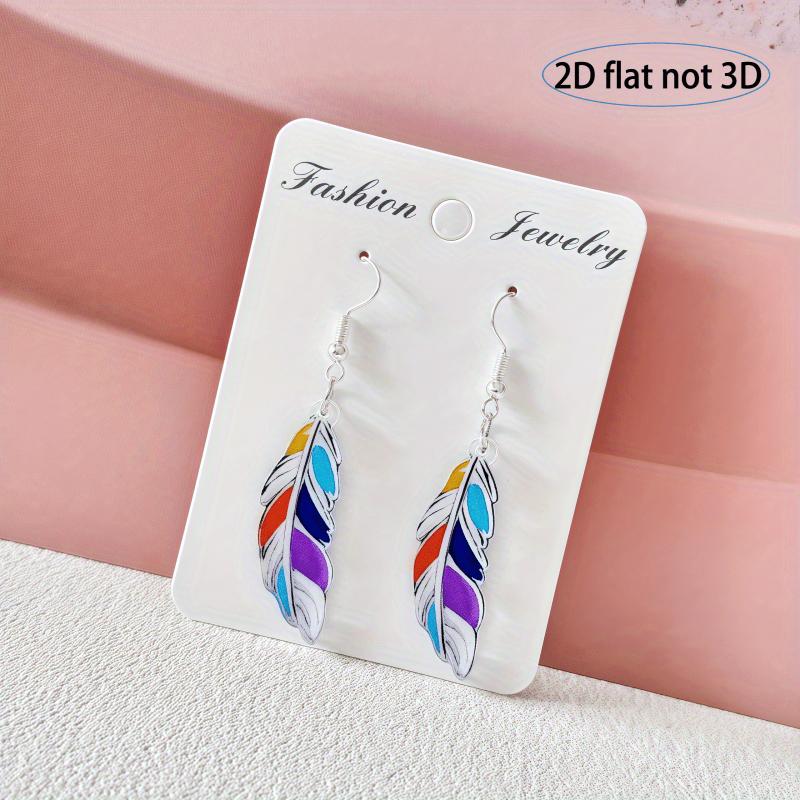 1 Paio Moda Serie Viola Rete dei Sogni con Piume Orecchini in Zirconia Cubica per Donne Gioielli di Lusso Regali di Matrimonio
