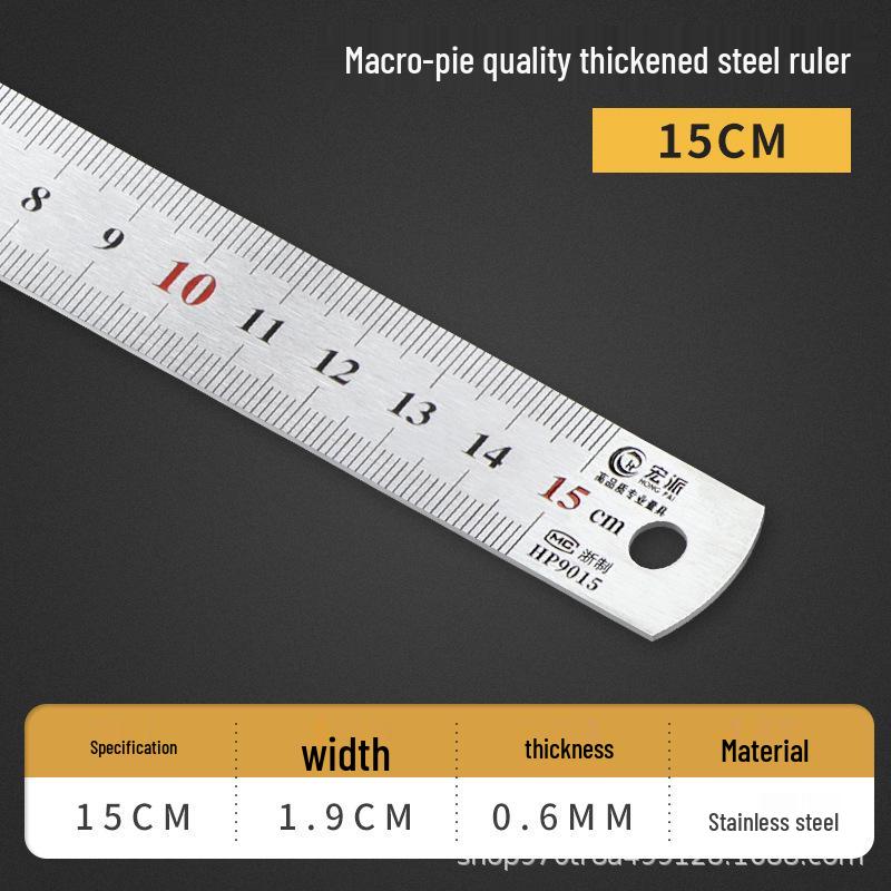 Exclusive Stainless Steel Straight Ruler with Positioning Block and Scribing Limiter - 15/20/30/40cm for Woodworking