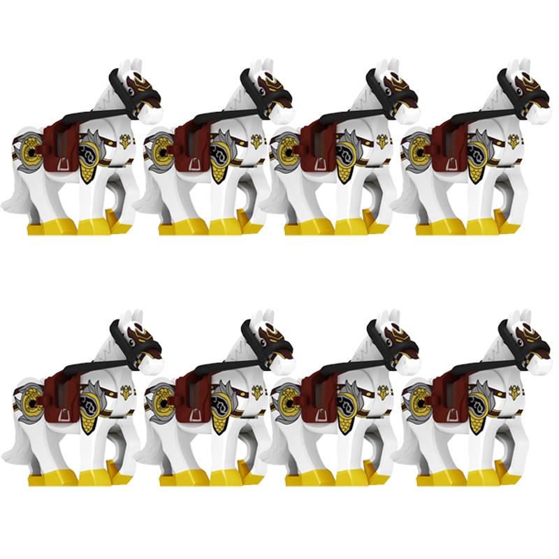 MOC Medieval Military Building Blocks Cavalry Regiment Knight Horse Animal Accessories Set Mini Bricks Buy Goods Boy Toy Gift