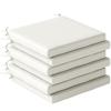 Set of 6 Outdoor Seat Cushions with Machine Washable Cover, Water Repellent Seat Cushions Cream White