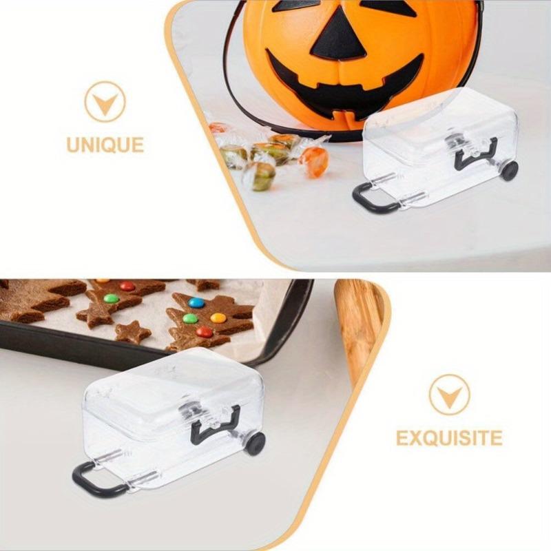 25 ks Mini průhledný kufřík s výsuvnou rukojetí Oválné plastové úložné boxy na šperky, sladkosti, party dárky, vánoční dárek