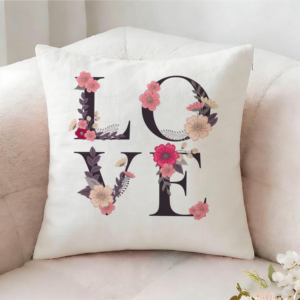 Creative Love Pattern Pillow Case Pillowcase Doublesided Printed Sofa Cushion Bedroom Headboard Pillow