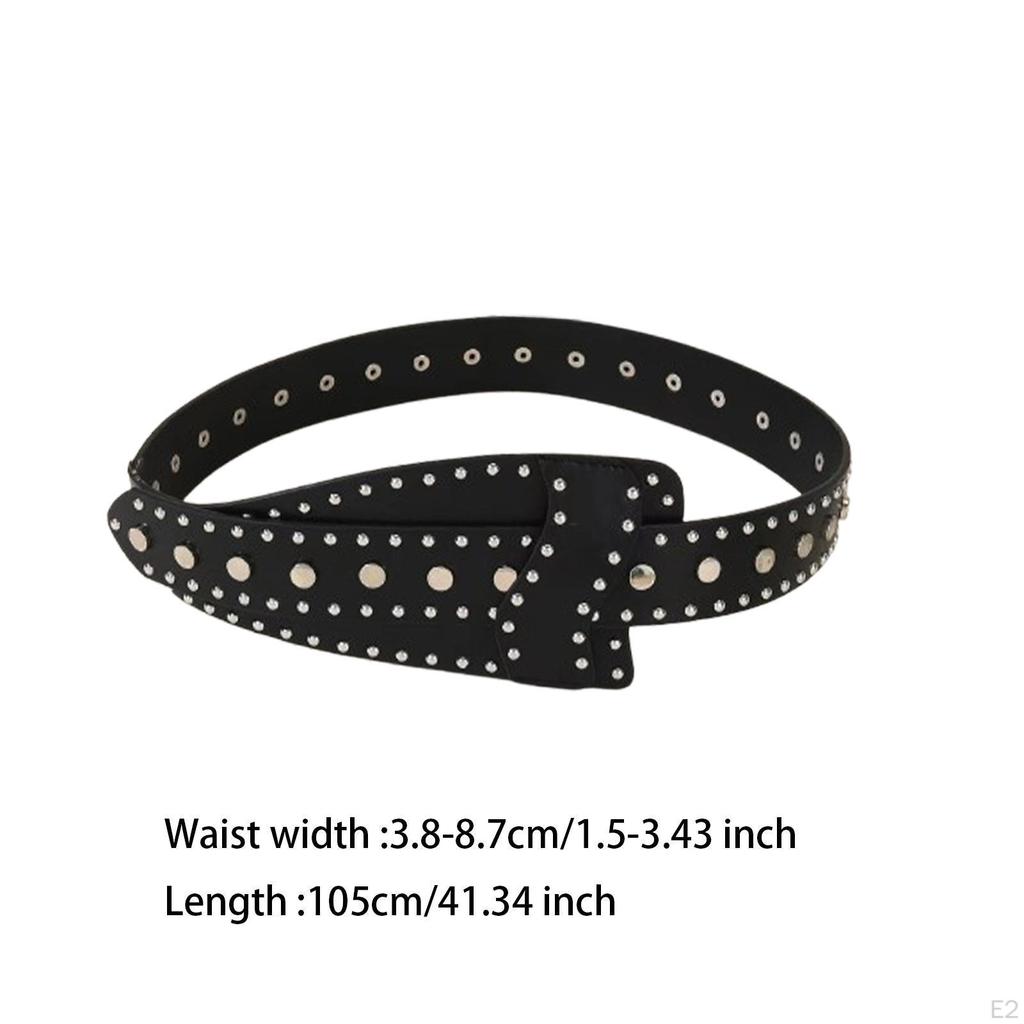 Punk Belt Rivet Waist Band Adjustable Snap Button Costume Accessories